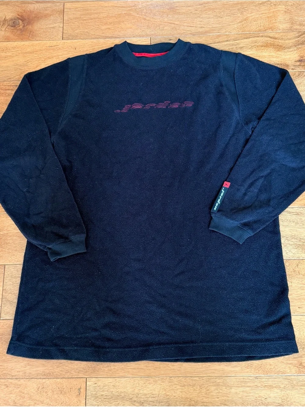Nike Jordan Fleece Crewneck Sweatshirt Black Red Embroidered Logo Men’s XL
